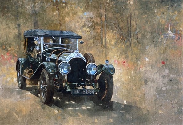 peter miller是英国早期专画名牌汽车的水彩画家,他笔下的这组老爷车