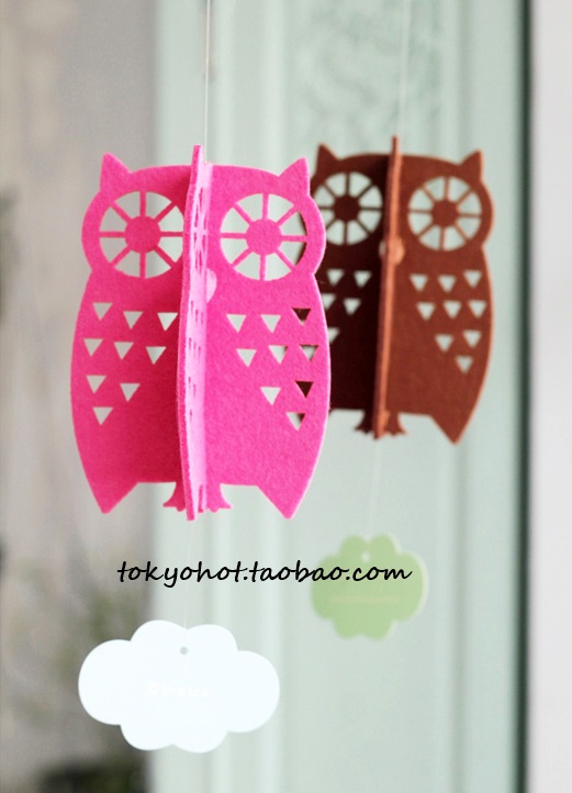 立体无纺布 猫头鹰挂饰