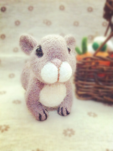 羊毛毡戳戳乐【大灰兔】——猩猩妈妈的手工小铺