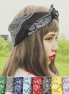 韩国代购原宿腰果花gd bigbang ayumi 方巾头巾9色