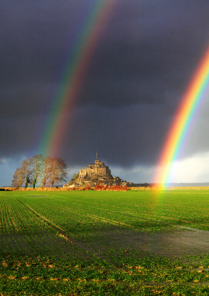 彩虹photograph double rainbow in mont saint