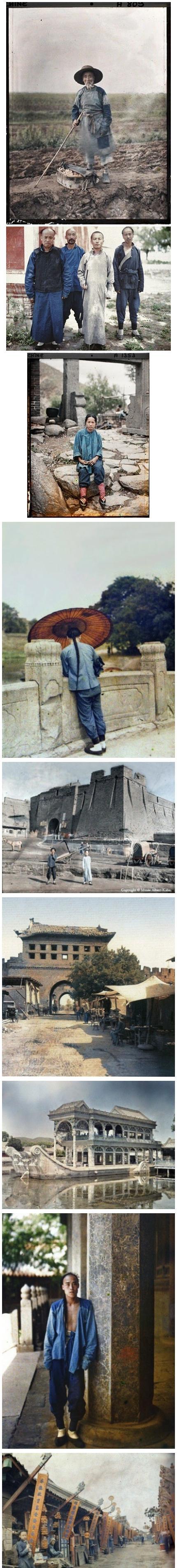 中国最早的彩色照片,1912年由法国摄影家阿尔伯特卡恩拍摄