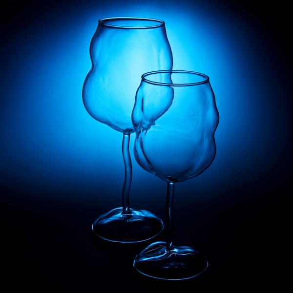 意大利seletti sonny透明凹凸红酒玻璃杯 玻璃杯