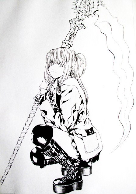 瓜骨文 的插画 弥海砂(线稿)