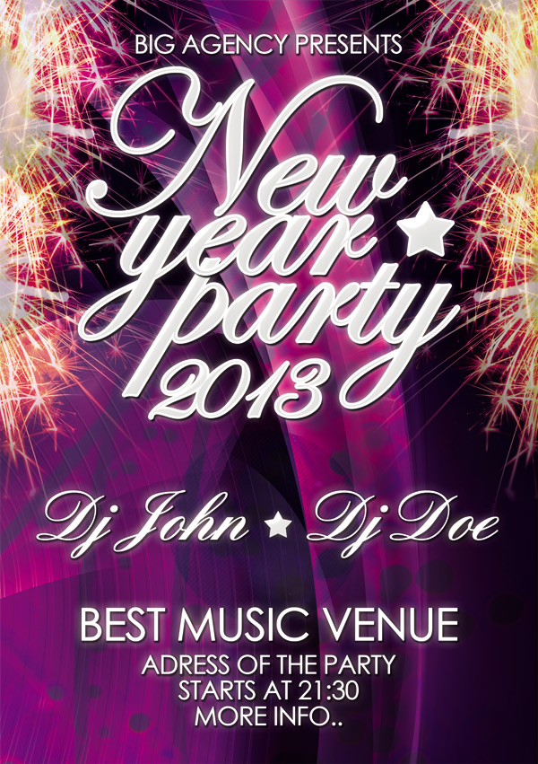 新年party海报psd素材