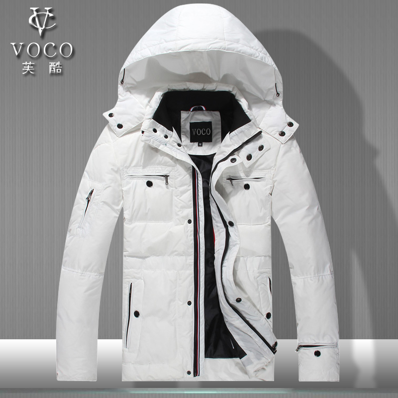 2013冬装新款休闲短款纯色羽绒服男大码连帽加厚外套男装轻羽绒服.