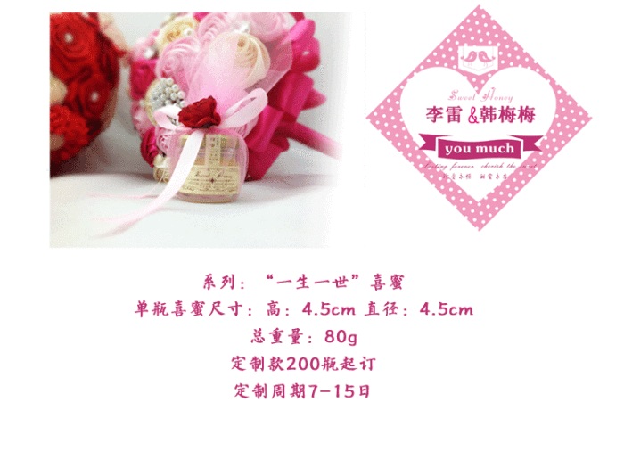 【云上农夫】结婚创意/喜蜜/个性定制/原蜜/四川野生百花蜜/婚礼