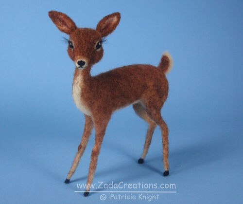 needle felted vintage style deer wool sculpture by zada