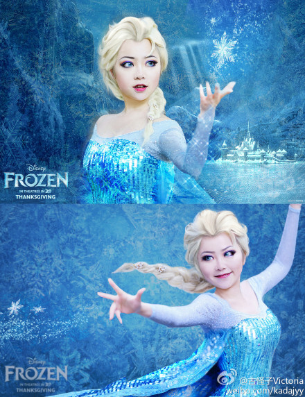古怪子victoria:#冰雪奇缘# #elsa# #cos# 预告海报向2p frozen elsa