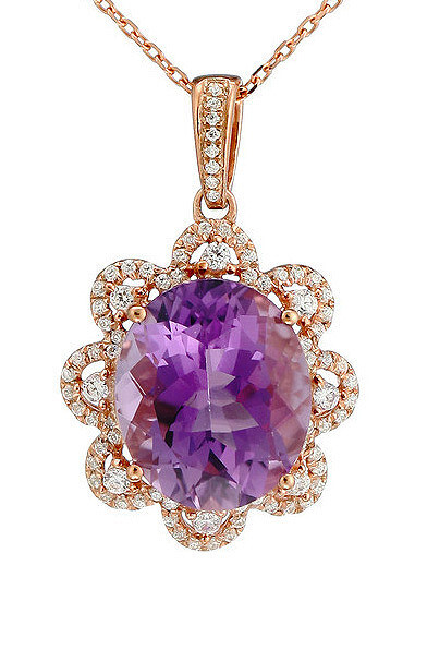 紫色 配饰 钻石 项链 首饰 做一名淡逸的女子,心净若莲,捋一指光阴