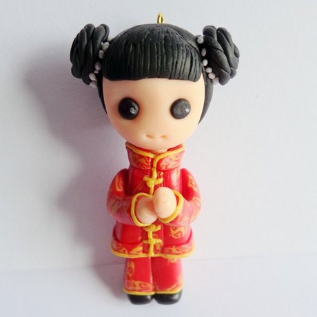 原创软陶 中国娃娃