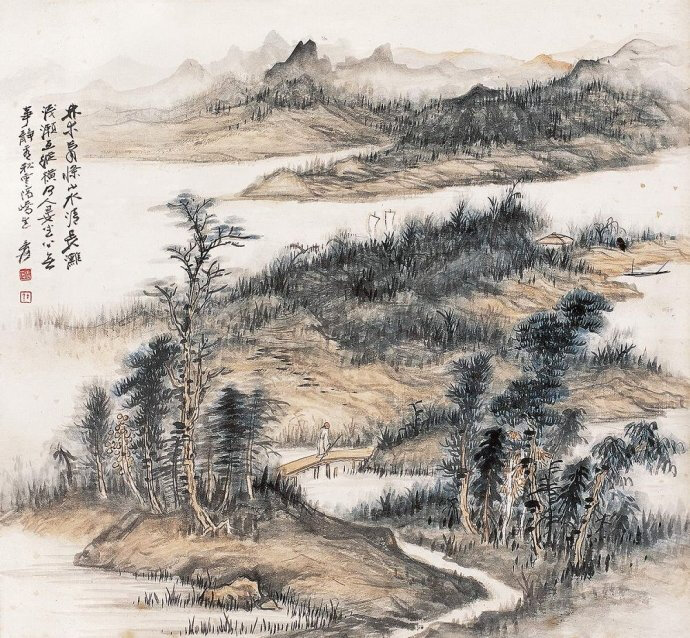 赏秋图—张大千