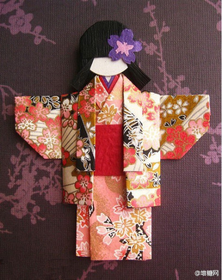 日本和服折纸娃娃.