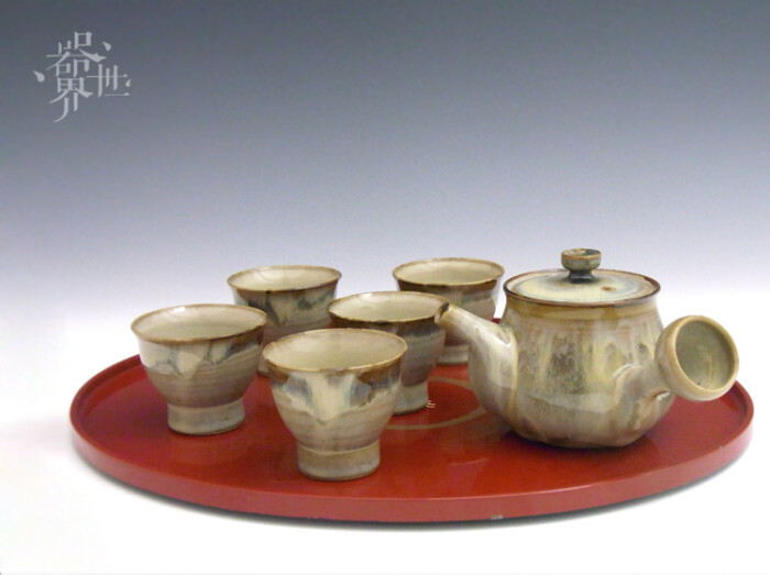 【器世界】精品茶具#日本大师龟田味乐 高取烧正品日式茶具 白釉急须