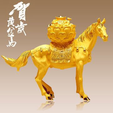 千足绒沙金马上发财金马新年礼物生肖生…  去看看