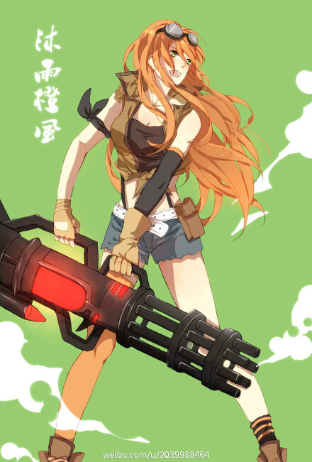 全职高手##沐雨橙风#好久没画妹子了…………超喜欢枪系…………沐沐