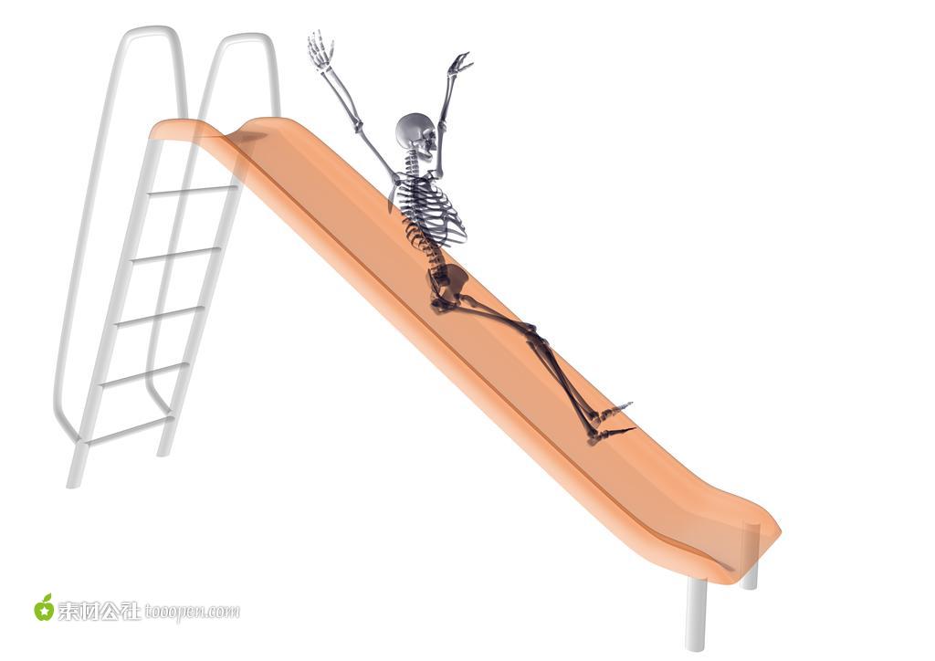 高清玩滑梯的人体骨架素材摄影背景桌面壁纸图片素材