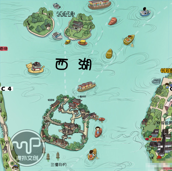 杭州首份手绘地图,快来看看你家在哪?图片