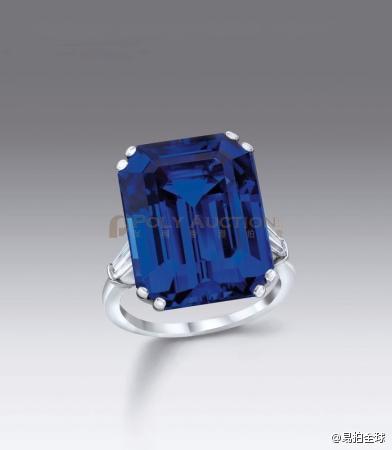 31 克拉缅甸天然皇家蓝蓝宝石配钻石戒指 未经热处理 铂金镶嵌25