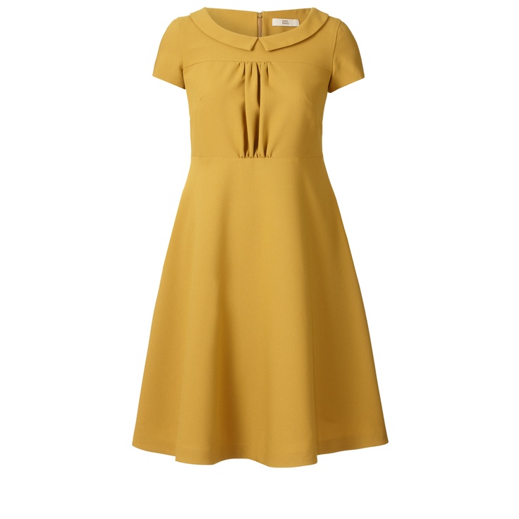 solid crepe blend collar dress