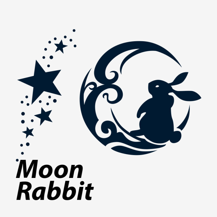 neuf弗创意纹身贴月中兔星星月亮与兔子浪漫美丽经典梦幻