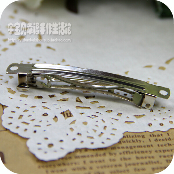 b0103 diy辅料 头饰配件发夹材料 三片式弹簧夹 夹子60*6.5mm