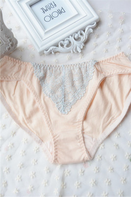 elise丁丁外贸出口日本糖果色女生三角裤纯棉蕾丝花边女士内裤