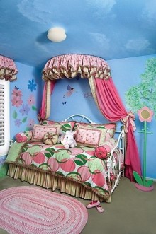 蓝色花园童话儿童房设计