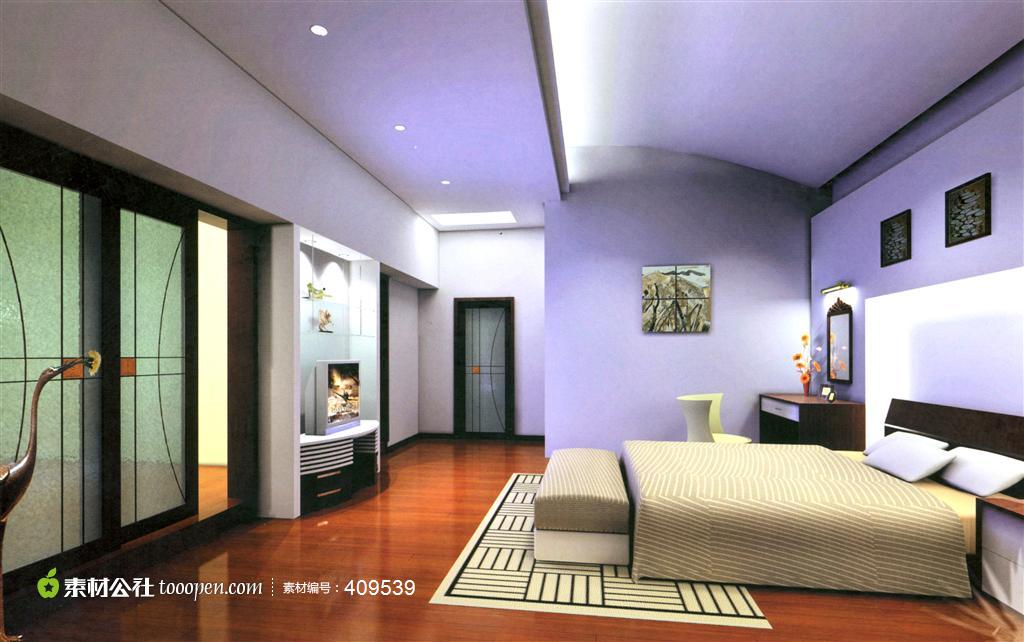 经典小型住房木地板卧室3d装修图