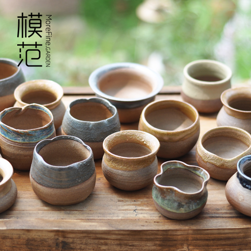 多肉植物花盆粗陶花盆多肉花盆手工拉胚质朴7190