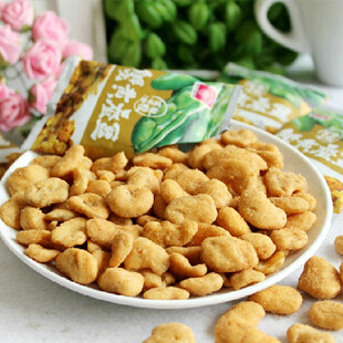 热卖 甘源蚕豆 蟹黄味豆瓣 办公室必备零食品 小包装250g豆类制品