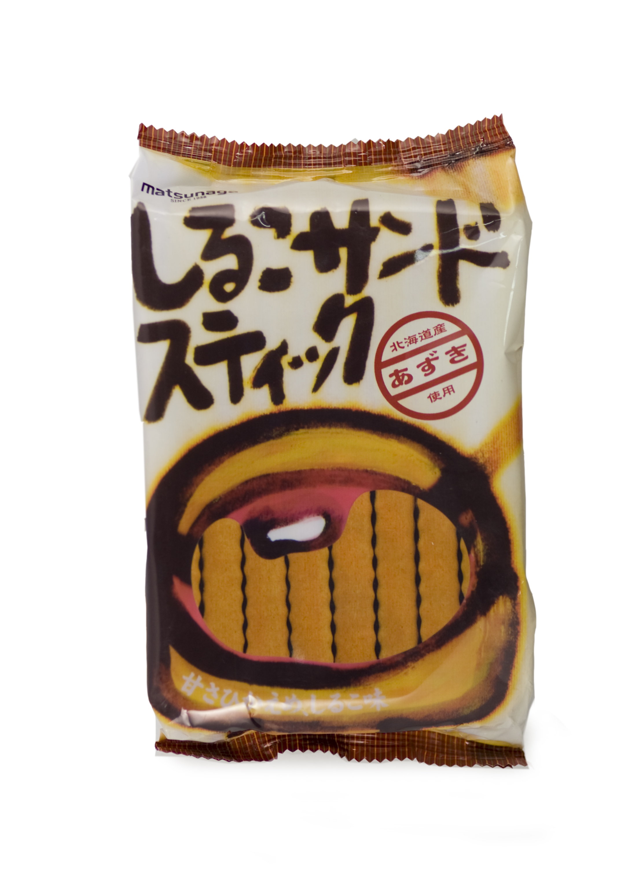 日本原装进口零食品 松永 赤豆夹心饼干棒 90g