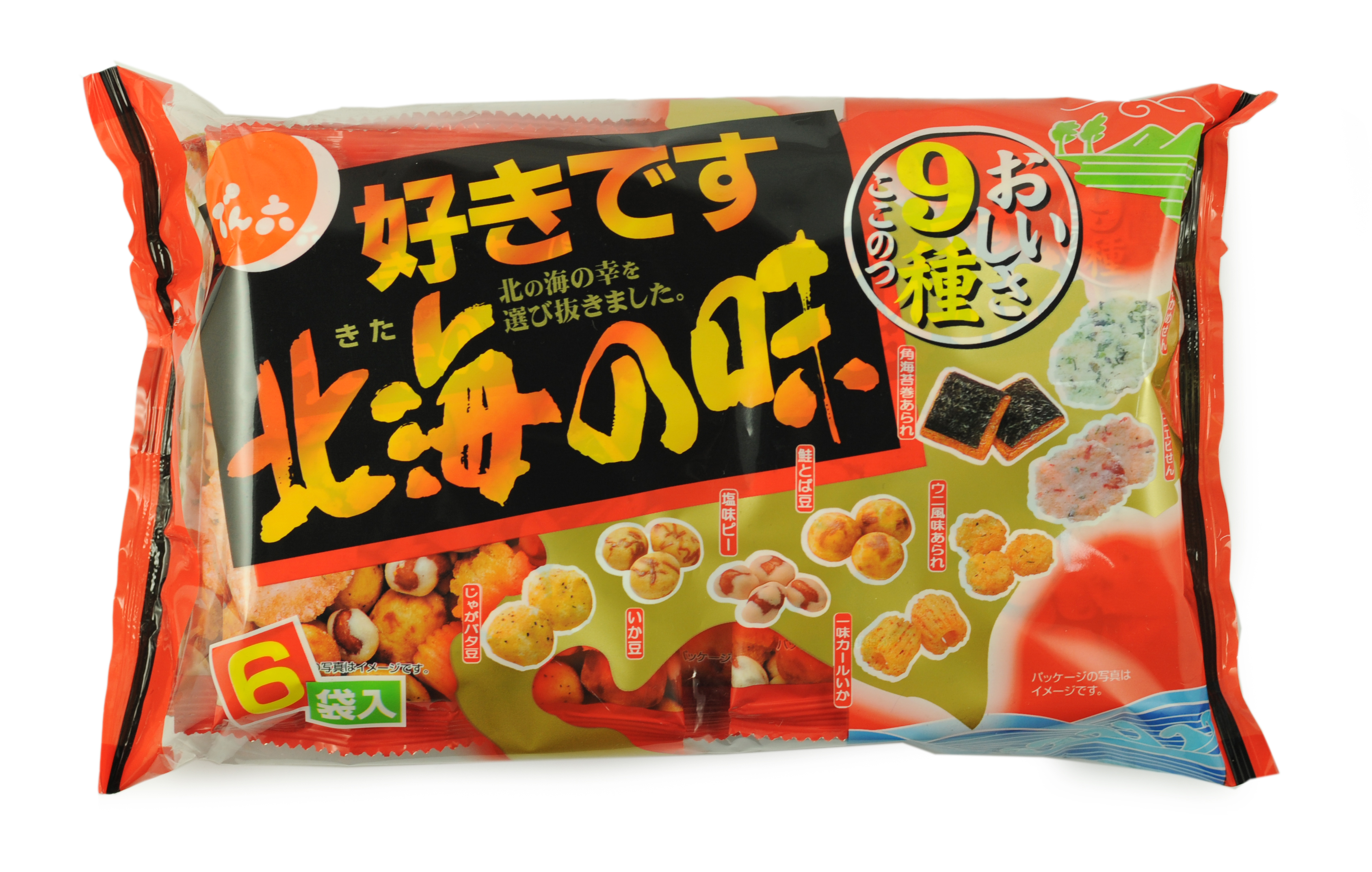 日本原装进口零食品 坛六 北海之味什锦米果 130g