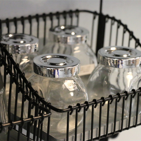 ikea宜家正品免费代购拉宜达玻璃带盖铝色密封储物罐收纳罐许愿瓶