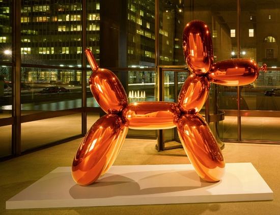 jeff koons(杰夫·昆斯)创作的橙色巨型装置作品《气球狗》以5840