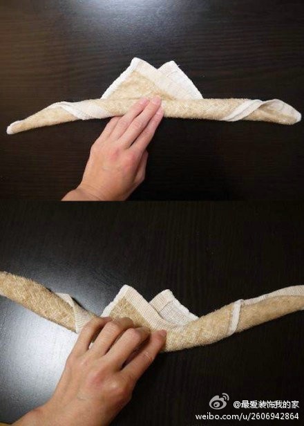 毛巾花式折法图片