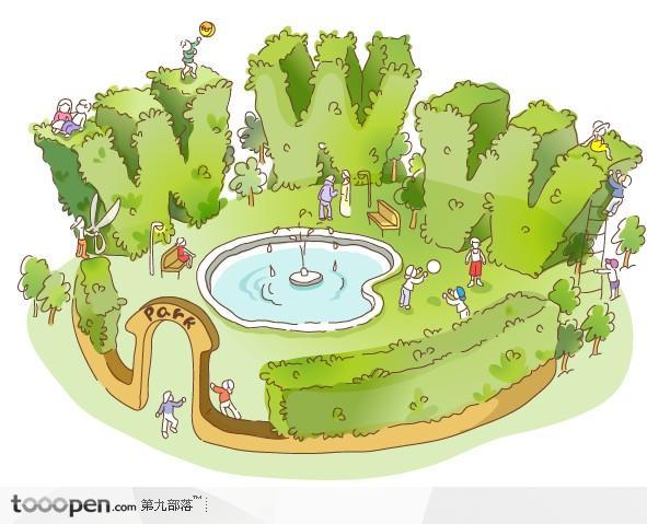 卡通插画-www公园