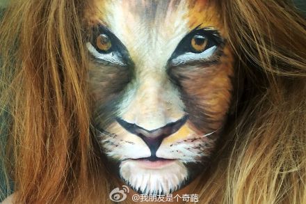 狮子,到充满肿瘤的丧尸,好像没有什么东西是这位21岁的化妆艺术家