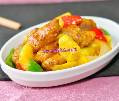 开胃菠萝排骨的做法 工艺:炸口 味:酸甜味难 度:中级掌勺人 数:2准备