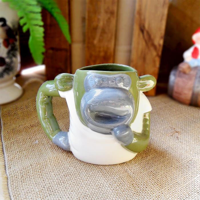 陶瓷创意可爱 大嘴猴水杯子 马克杯 牛奶杯 茶杯 咖啡杯