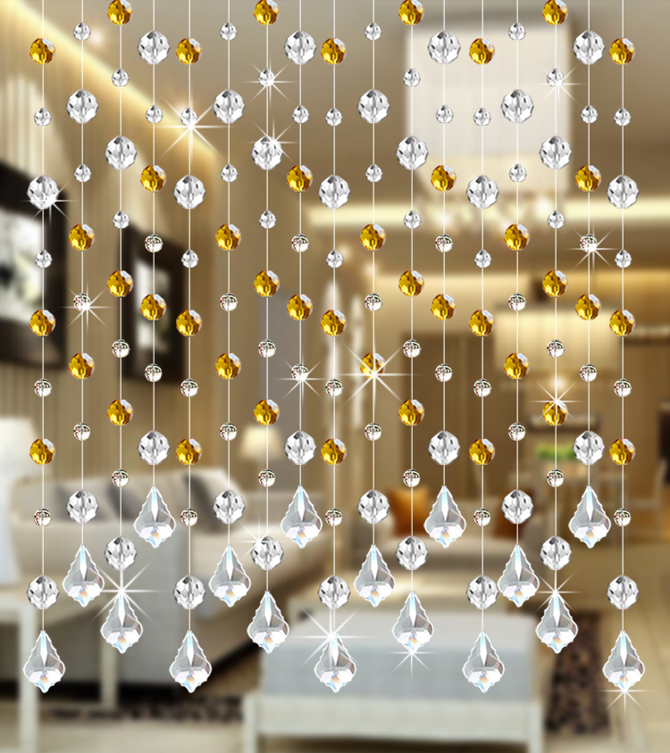 新款水晶珠帘隔断帘成品客厅玄关卧室厕所门帘风水挂帘水晶珠帘子