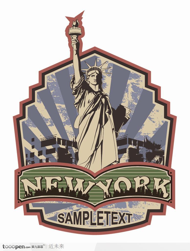 自由女神装饰图标矢量素材