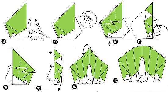 孔雀折纸步骤图 三角图片
