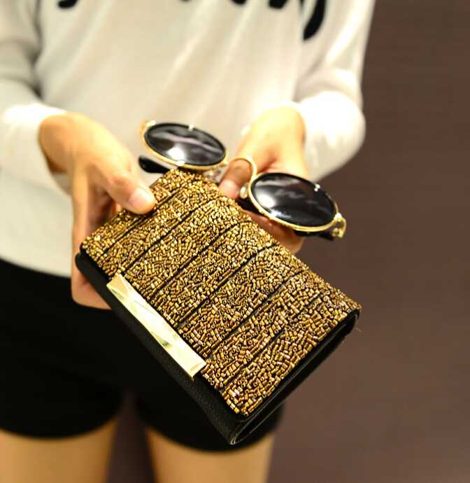 欧美大牌土豪金短款钱包女韩版2014新款女士钱包韩国钱包皮夹卡包