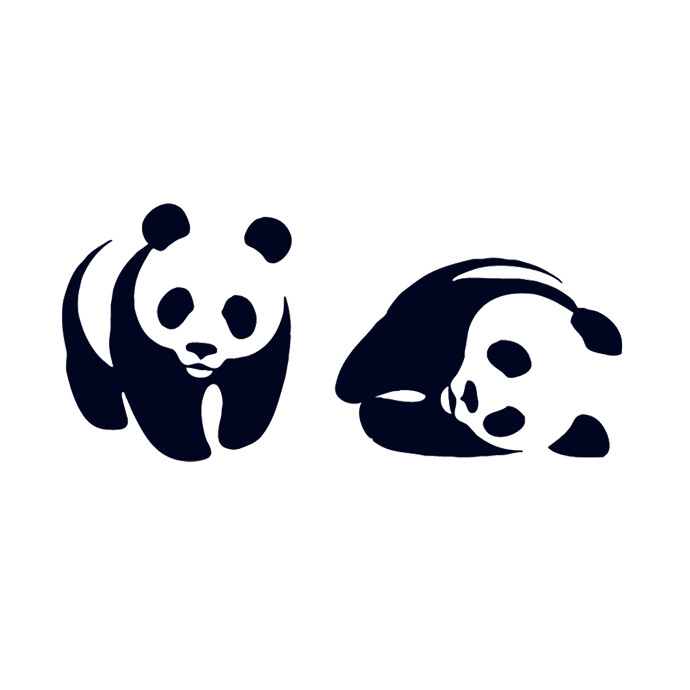 原创纹身贴 熊猫旺旺福 wff环保组织