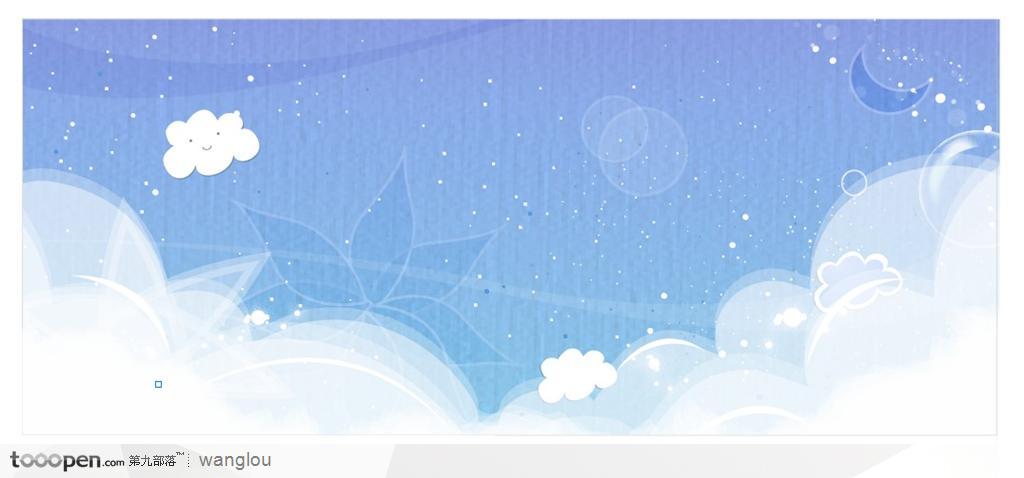 梦幻花纹信纸—蓝天白云花朵星星月亮泡泡图片