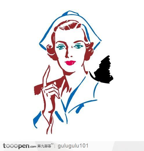 漂亮的女护士人物插画