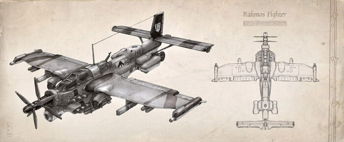 蒸汽朋克飞机插画图片