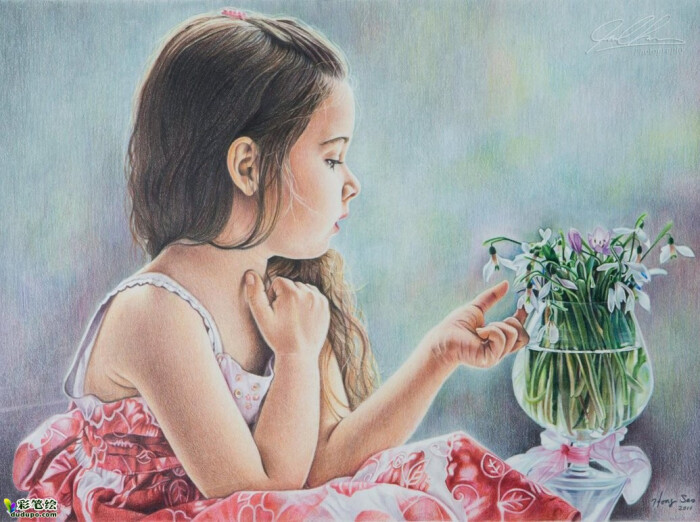 彩铅画女孩-堆糖,美好生活研究所