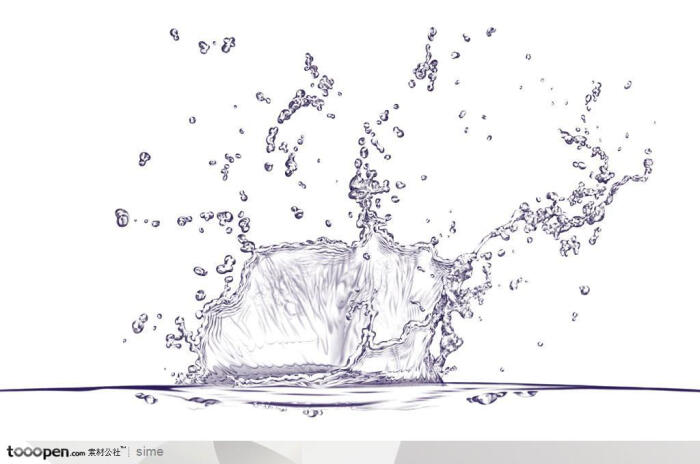 透明波纹溅撒水波泼洒水纹